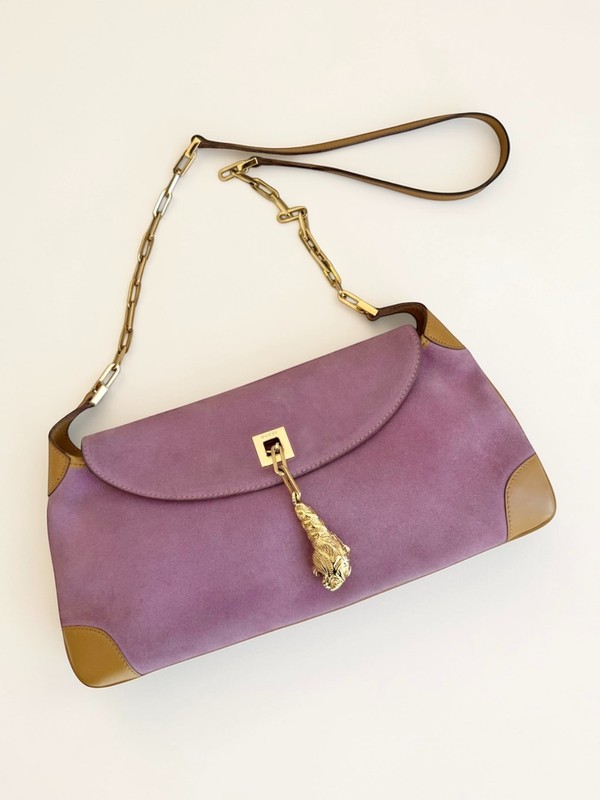 Tom Ford Gucci Lilac Suede Mini Jackie Shoulder Convertible Crossbody Bag Pink gallery