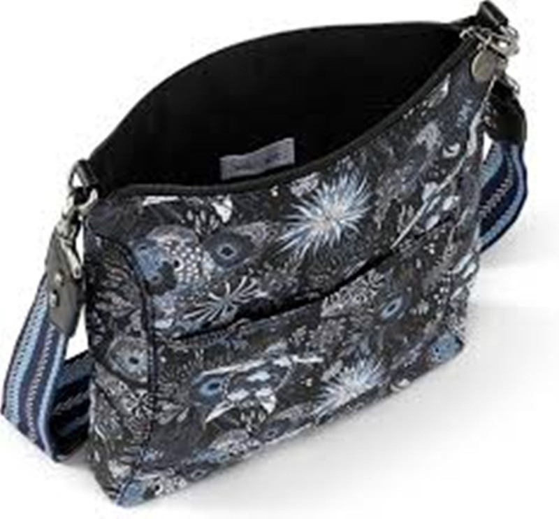 Sakroots Women's Lucia Crossbody Gray Multi Floral Antique Silver gallery