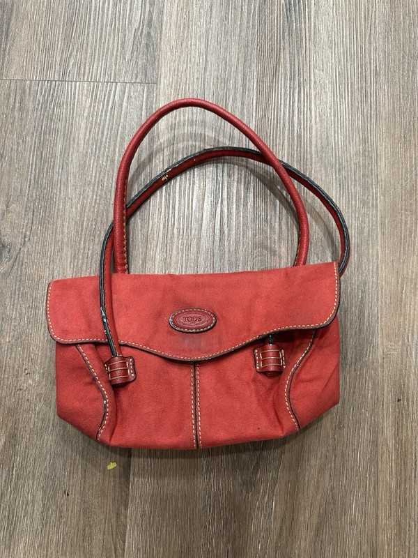 TOD’S Red Suede Shoulder Bag