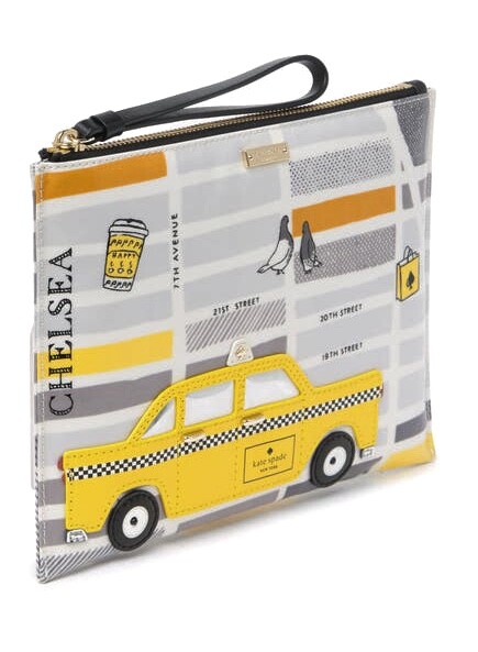 Original Packaging NWT 2017 Kate Spade Yellow Taxi Cab Applique Bella Wristlet gallery