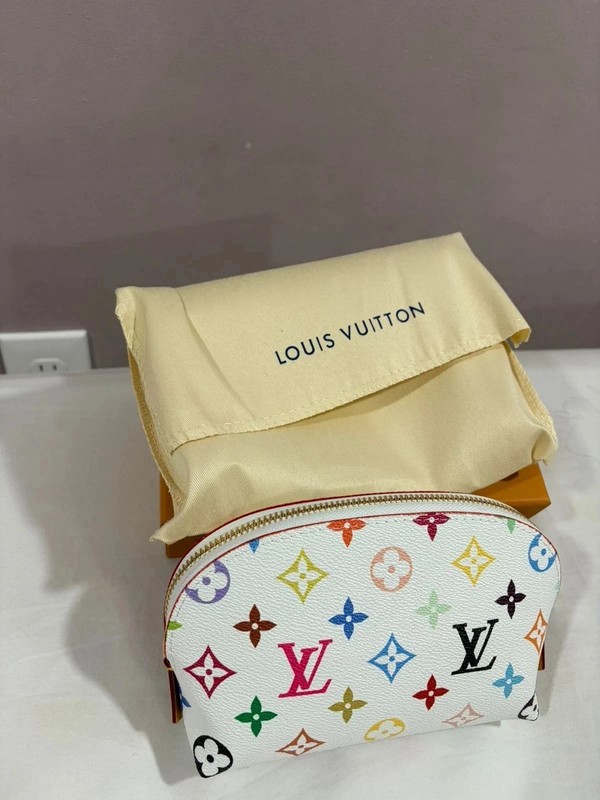 LOUIS VUITTON Multicolor Pochette Cosmetic PM Pouch White US