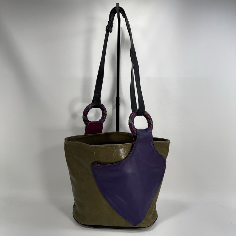 Carol Hearty Green Purple Abstract Art Shoulder Bag Purse gallery