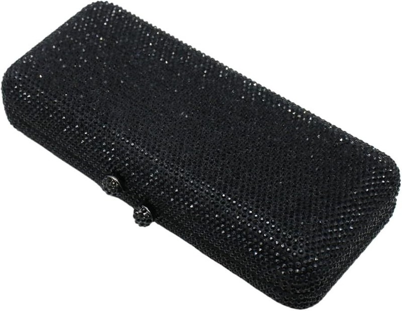 Gsyps Rhinestone Box Clutch, With Removable Strap, Black