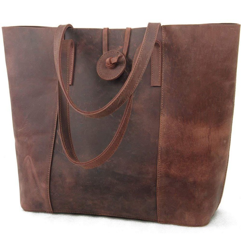 Vintage Genuine Leather Tote Shoulder Bag for Women Handbag Gift For Her