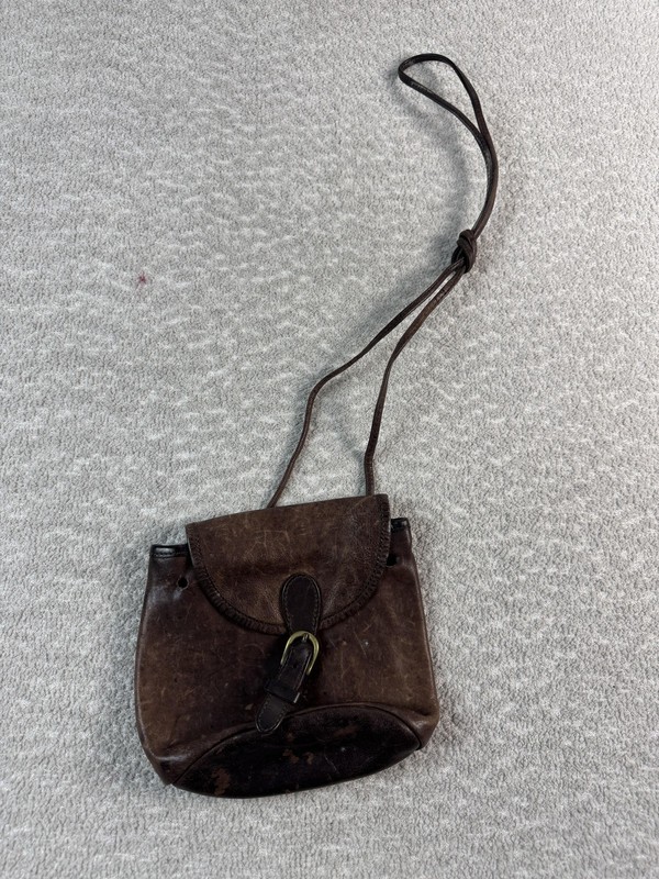 GAP Genuine Leather Crossbody Bag Womens Brown Buckle Flap Mini Purse Shoulder