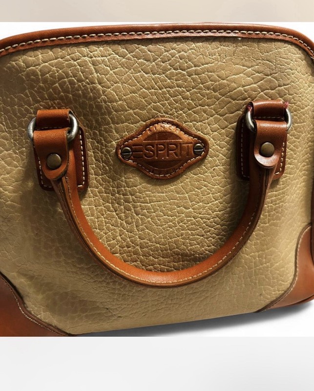 Vintage Esprit Women’s Beige/Brown Satchel Top Handle