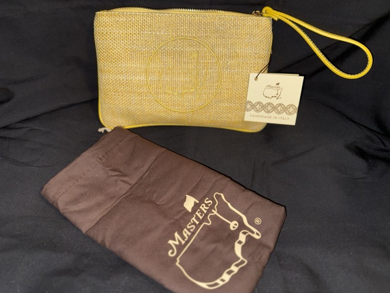 2026 Masters Yellow Straw Clutch Wristlet – Pocketbook