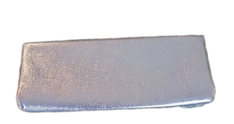 Vtg HL Harry Levine Designer Silver Slim Formal Clutch Purse Circa Early 60s