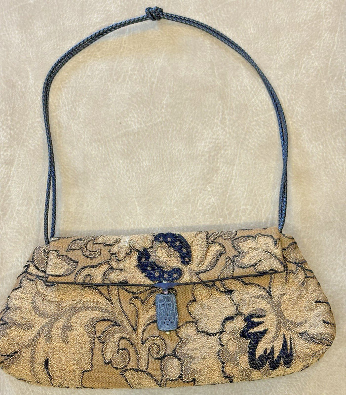 L. O’Neill Design Vintage Tapestry Small Purse Shoulder Bag Floral Leaves