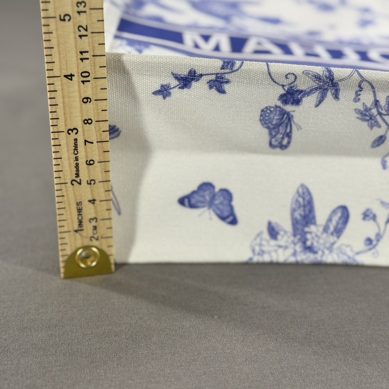Blue Floral Mahjong Tote Bag Canvas Handbag Game Storage Carry Bag gallery