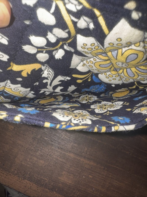 vera bradley ellie blue Elephant Quilt Fabric Shoulder Bag Used Clean gallery