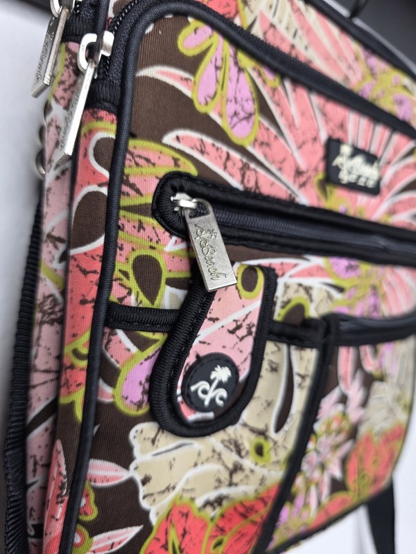 Beach by CLC Crossbody Bag Floral Tropical Hibiscus Multi-Pocket Travel Purse... gallery