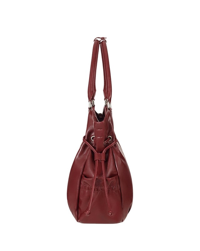 Korea Stand Oil Breezy Bag Women's Lifestyle Casual Crossbody Bag Red Wine NWT gallery