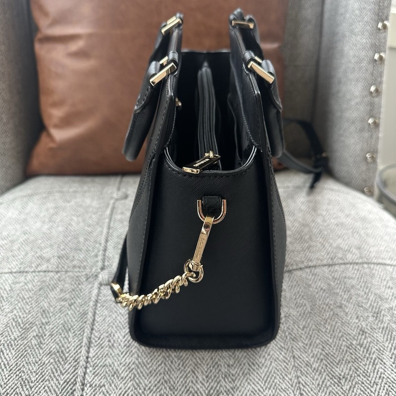 Michael Kors Prism Medium Satchel Shoulder Messenger Bag Black gallery