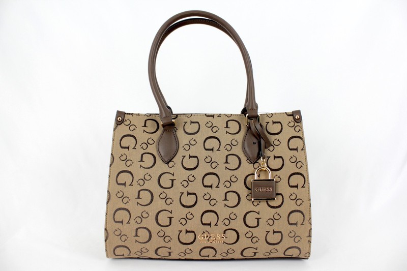 GUESS Purse Satchel Hand Bag Brown Oak Park NWT