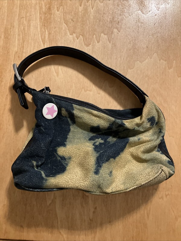 Cloth Purse Blue/Tan 10 In