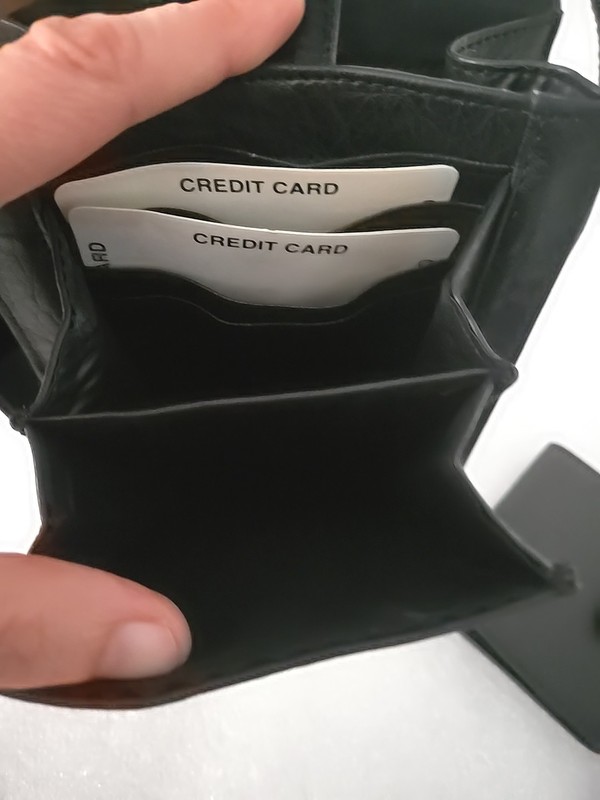 Unisex Cherokee Black Faux Leather Crossbody Organizer Wallet Purse Handbag gallery