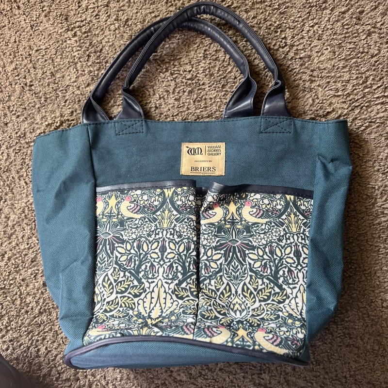 Signare USA William Morris ‘floral Dove’ Blue Folding Tapestry Tote Bag Garden