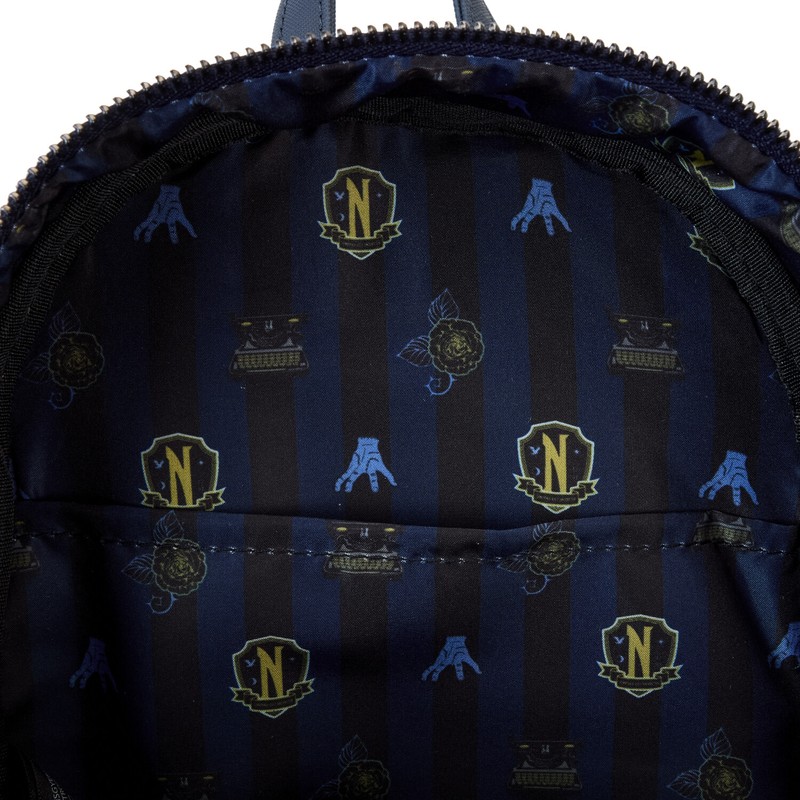 The Addams Family Wednesday Nevermore Academy Castle Glow Mini Backpack gallery