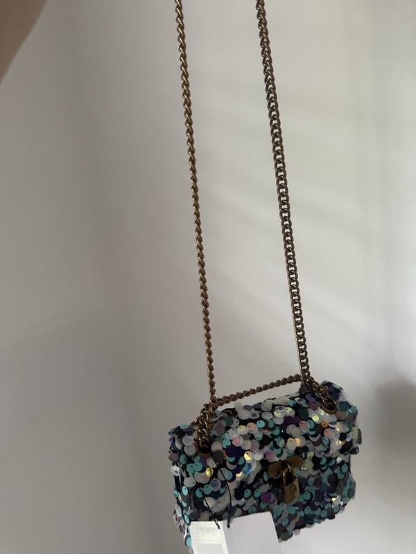 Kurt Geiger NWT The Brixton Multicolor Iridescent Sequin Crossbody Bag gallery