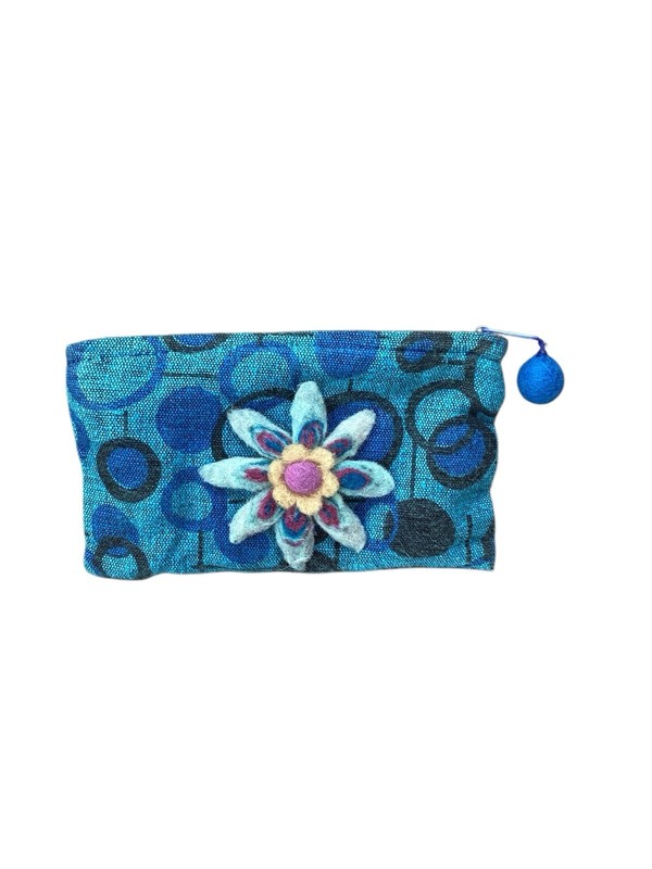 Rising Tide wool tote handbag made in Nepal 8×5 inches