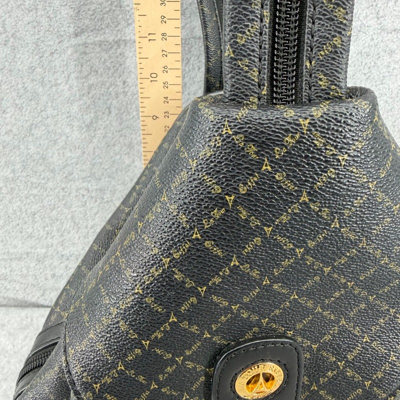 La Tour Eiffel 1887 Monogram Backpack Black Gold Convertible Sling Bag Vintage gallery