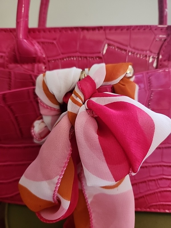 Clutch Purse Women Shoulder Handbag Hot Pink Bow Sweet Underarm Mini Bag 10x8x4" gallery