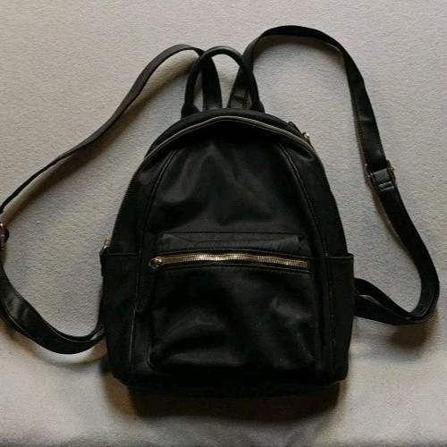Like Dreams Mini Black Backpack With Zippered Pockets & Adjustable Straps