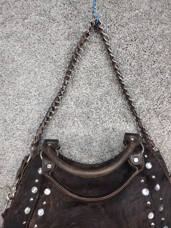 Cowhide X Large Purse Terracotta On Web Brown Genuine Cowhide Handbag Cowgirl gallery