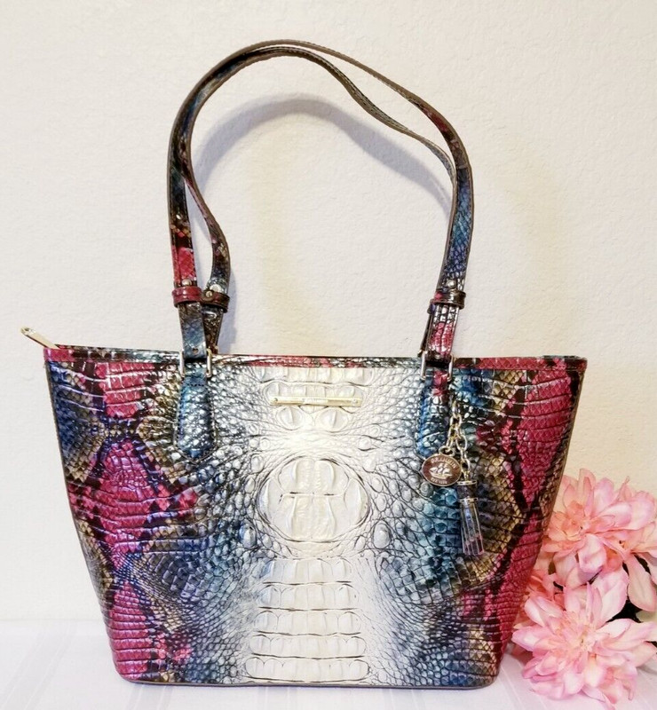 BRAHMIN MEDIUM ASHER KOMODO OMBRE MELBOURNE GENUINE LEATHER SHOULDER TOTE BAG