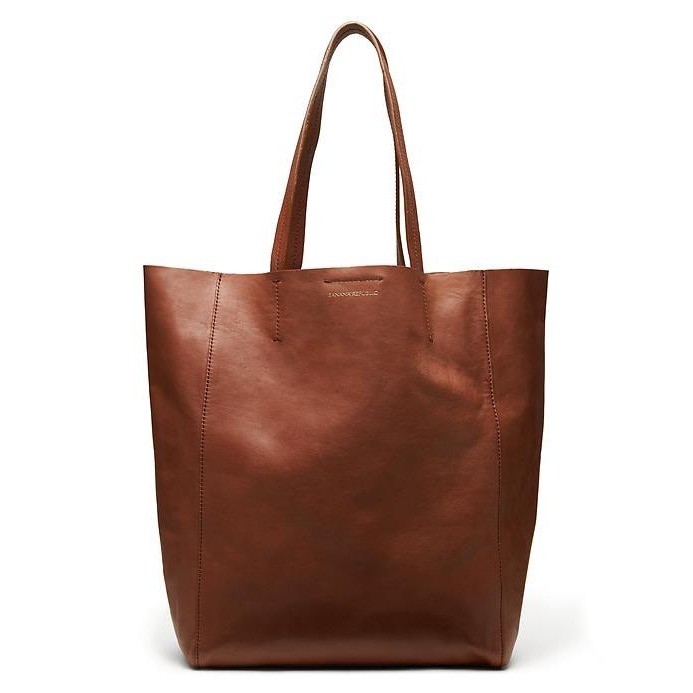 Banana Republic Ashbury Tote Women OS Cognac Excellent Leather Magnetic Snap Bag