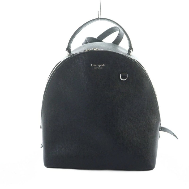 Used Kate Spade Sylvia medium backpack daypack logo leather black PXRUA275 001 G