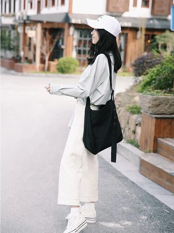 US Women’s Large Casual Canvas Tote Bag Adjustable Shoulder Bag for everything