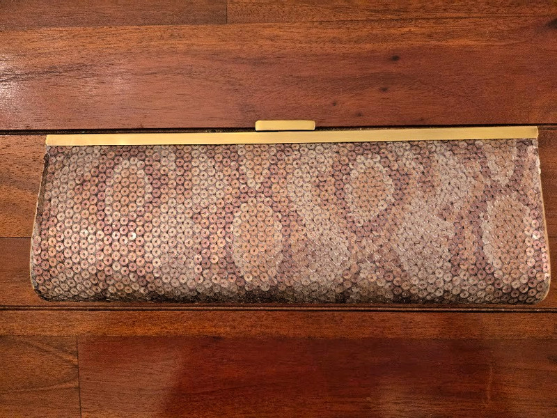 Kate Landry – Evening Clutch Sequin – With Strap – Gold Hardware – Lightly Used