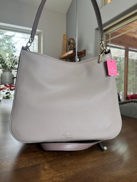 Kate Spade Kailee Mixed Material Medium Double Compartment Shoulder Bag Neutral gallery