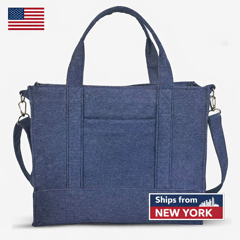 New Denim Jean Tote Bag For Women- Stylish Blue Denim Purse Handbag Everyday Use