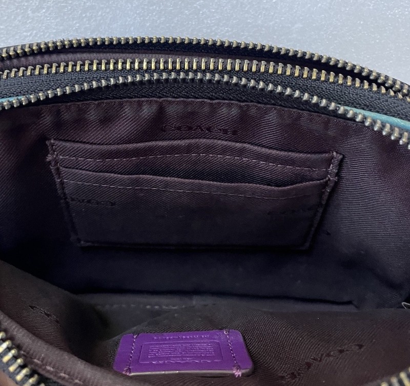 COACH “REXY & CARRIAGE” PEBBLE BLACK LEATHER /MULTI OMBRE SADIE CROSSBODY 88776 gallery