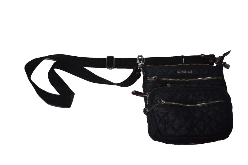 MZ Wallace Downtown Crosby Quilted Black Crossbody Purse Handbag Medium