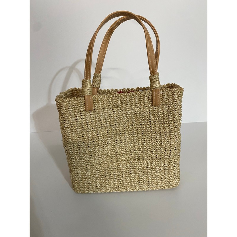 British Sequin Wicker Handled Purse Red Lined Inner Zip Pocket Magnetic Closure gallery