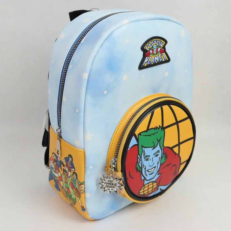 Captain Planet Mini Backpack Blue Stars Planeteers Eco-Hero Power is Yours Gaia