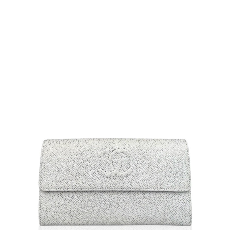 Chanel Continental Wallet Light Blue Grained Calfskin (yg041726d4)
