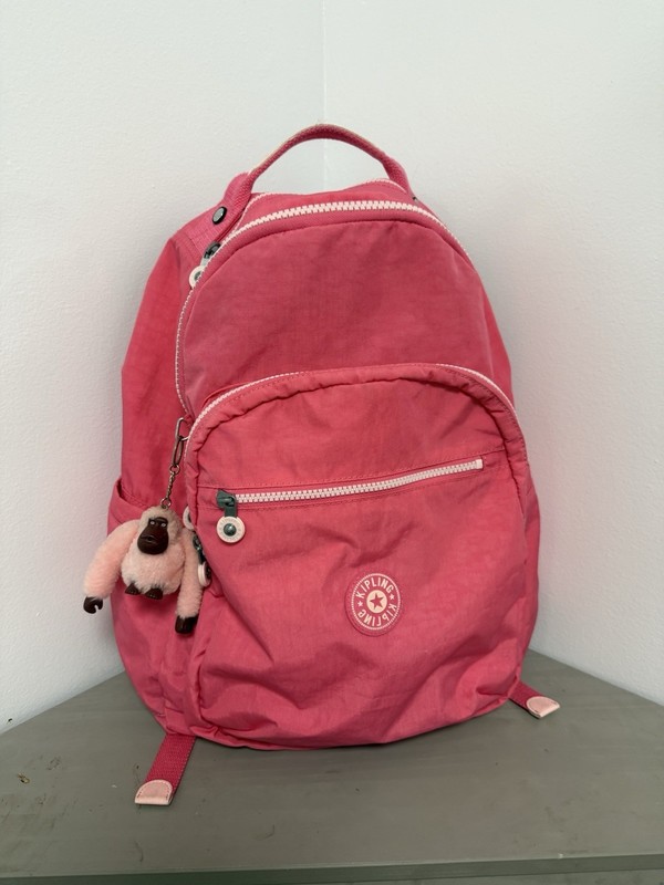 Kipling backpack Pink With Key Chain Seoul Xl 17”