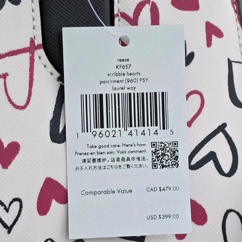 Kate Spade Laurel Way Reese Scribble Hearts Satchel gallery