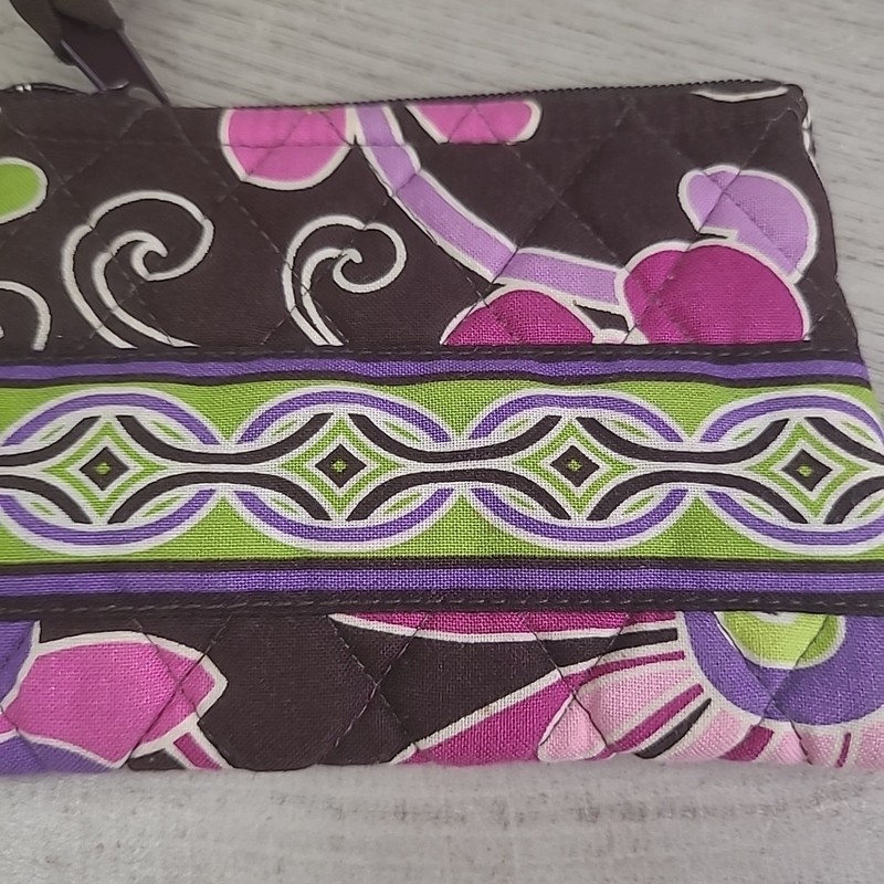 Vera Bradley Quilted Coin Purse Retired Purple Punch 5x4" EXCELLENT CLEAN gallery