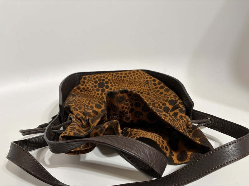 Vtg Jean Paul Gaultier Black Leather Brown Spotted Shoulder Bag gallery