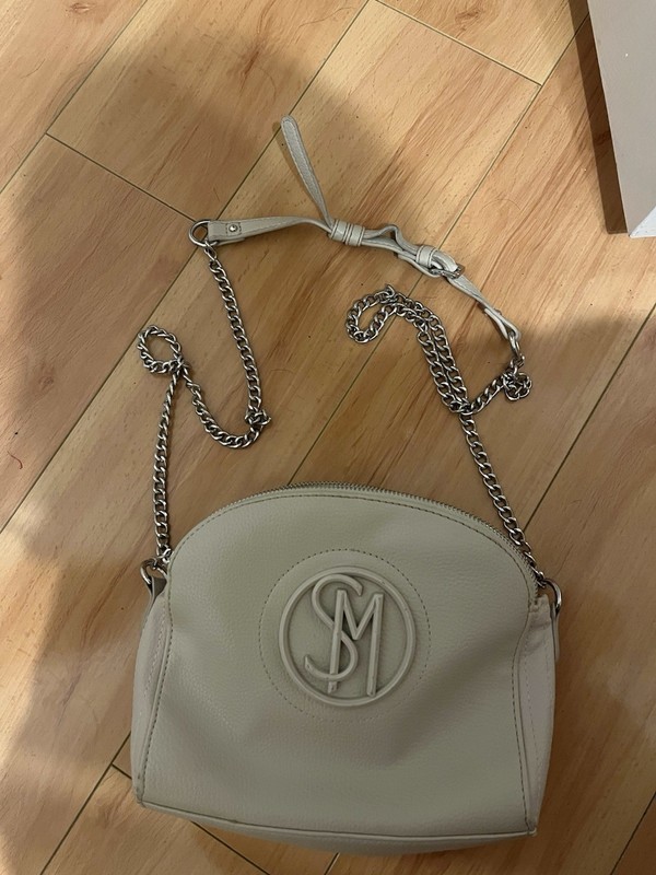 Steve Madden Beige Crossbody Bag Purse Chain Strap