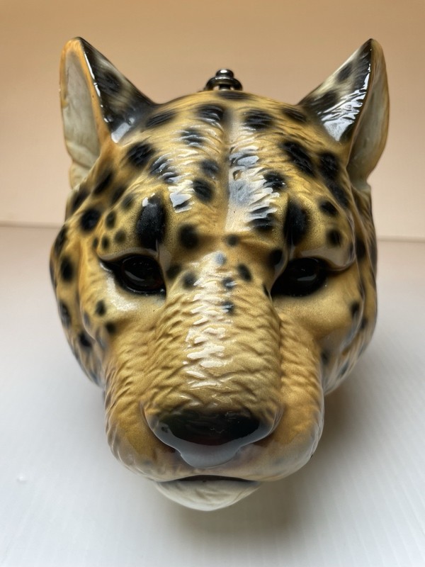 TIMMY WOODS BAG PURSE, CHEETAH Head Beverly Hills Handmade of Acadia Wood