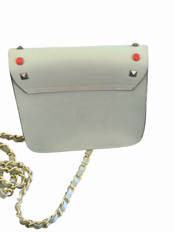 Light Blue Italian Genuine Leather Crossbody Handbag – Made In Italy gallery
