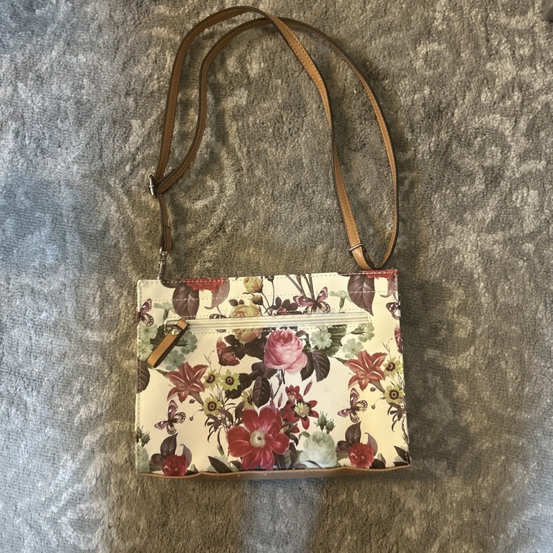 Bueno Shoulder Floral Bag, 10″ Wide, 7-1/2″ Tall, 2-3/4″ Deep.