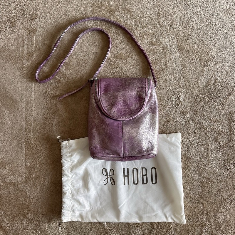 HOBO Women’s Fern Crossbody Metallic Leather Bag Violet Metallic